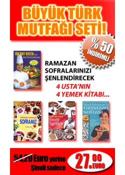 Büyük Türk Mutfagi Seti  4 Renkli Yemek Kitabi Birarada