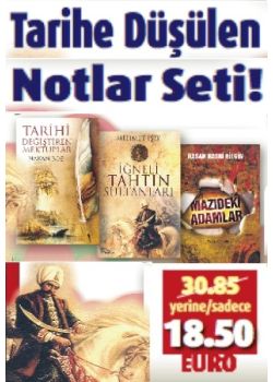 Tarihe Düşülen Notlar Seti  (3 Kitap Birarada)  Türk Kitabevi Kampanyası