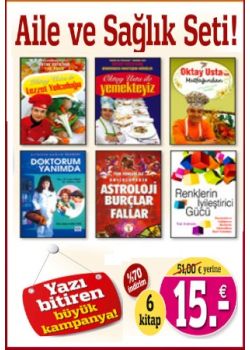 Aile ve Sağlık Seti Türk Kitabevi'nden  Yazı Bitiren Kampanya  (6 Kitap Birarada) % 70 Indirimli
