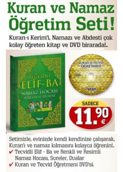 Kuran ve Namaz Ögrenim Seti (1 Kitap + 1 Namaz Ögrenim VCD Seti) Hiç Zorlanmadan Kuran-ı Kerim’i Öğreneceksiniz