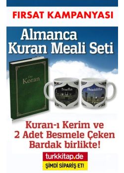 Almanca Kuran  Meali Seti  (Kuran-ı Kerim ve  2 Adet Besmele  Çeken Bardak)