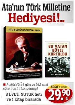 Ata'nin Türk Milletine Hediyesi - Orijinal Kamere Kaydıyla Atatürk'ün Nutku! (8 DVD + 1 Kitap)