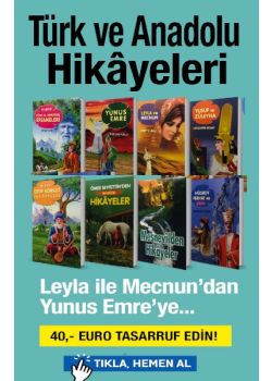 Türk ve Anadolu  Hikayeleri  (8 Kitap Birarada)  Leyla ile Mecnun'dan Yunus Emre'ye!