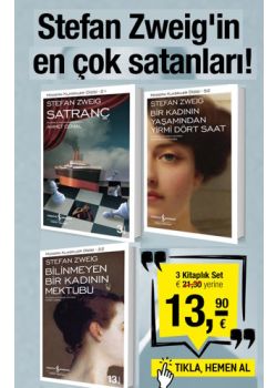 Stefan Zweig'in  En çok Satanları  (3 Kitap Birarada)  Bilinmeyen Bir Kadının Mektubu bu sette!