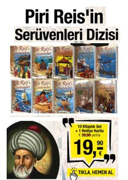Piri Reis'in Serüvenleri Dizisi (10 Kitap Birarada) Piri Reis Dünya Haritası Hediye!