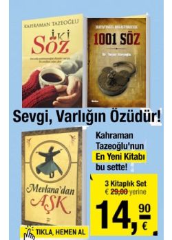 Sevgi Sözleri Seti (3 Kitap Birarada) Kahraman Tazeoğlu'nun Iki Söz" Kitabı Bu Sette!"