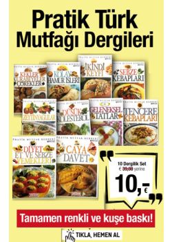 Pratik Türk Mutfağı (10 Renkli Resimli Dergi Birarada) Afiyetle Diyet Yemekleri