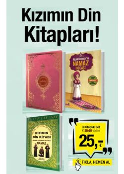 Kızımın Din Kitapları (3 Kitap Birarada) Pembe Renkli Kuran-ı Kerim Setimizde!