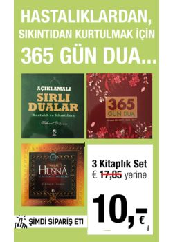 Hastalıklardan, Sıkıntıdan Kurtulmak için 365 Gün Dua Seti (3 Kitap Birarada)