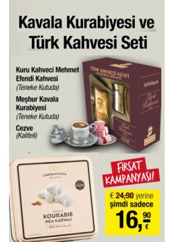 Kavala Kurabiyesi ve Türk Kahvesi Seti (Orjinal Kutularında)