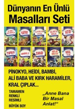 Dünyanın En Ünlü Masalları (10 Kitap) Pinokyo, Heidi, Bambi 