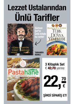 Lezzet Ustalarından Ünlü Tarifler (3 Kitap Birarada) Tamamen Renkli
