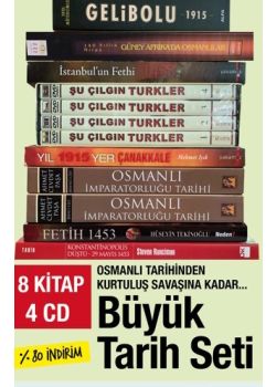 Büyük Tarih Seti (8 Kitap + 4 CD) Osmanlı Tarihinden Kurtuluş Savaşına Kadar!
