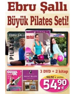 Ebru Şallı Büyük  Pilates Seti  (3 Pilates DVD'si + 2 Kitap  Birarada)