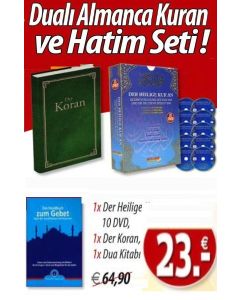 Almanca Kuran ve  Almanca Hatim Seti Der Heilige Koran (10 DVD + 1 Der Koran + Dua Kitabı)