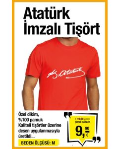 Mustafa Kemal Atatürk İmzası Tişört (Beden Ölçüsü: S)
