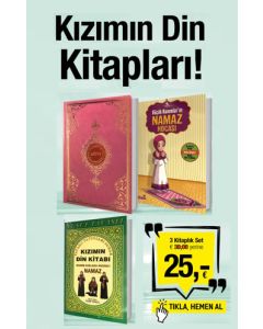 Kızımın Din Kitapları (3 Kitap Birarada) Pembe Renkli Kuran-ı Kerim Setimizde!