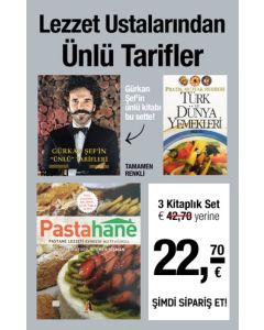 Lezzet Ustalarından Ünlü Tarifler (3 Kitap Birarada) Tamamen Renkli