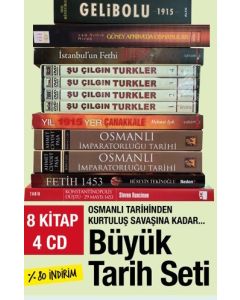 Büyük Tarih Seti (8 Kitap + 4 CD) Osmanlı Tarihinden Kurtuluş Savaşına Kadar!